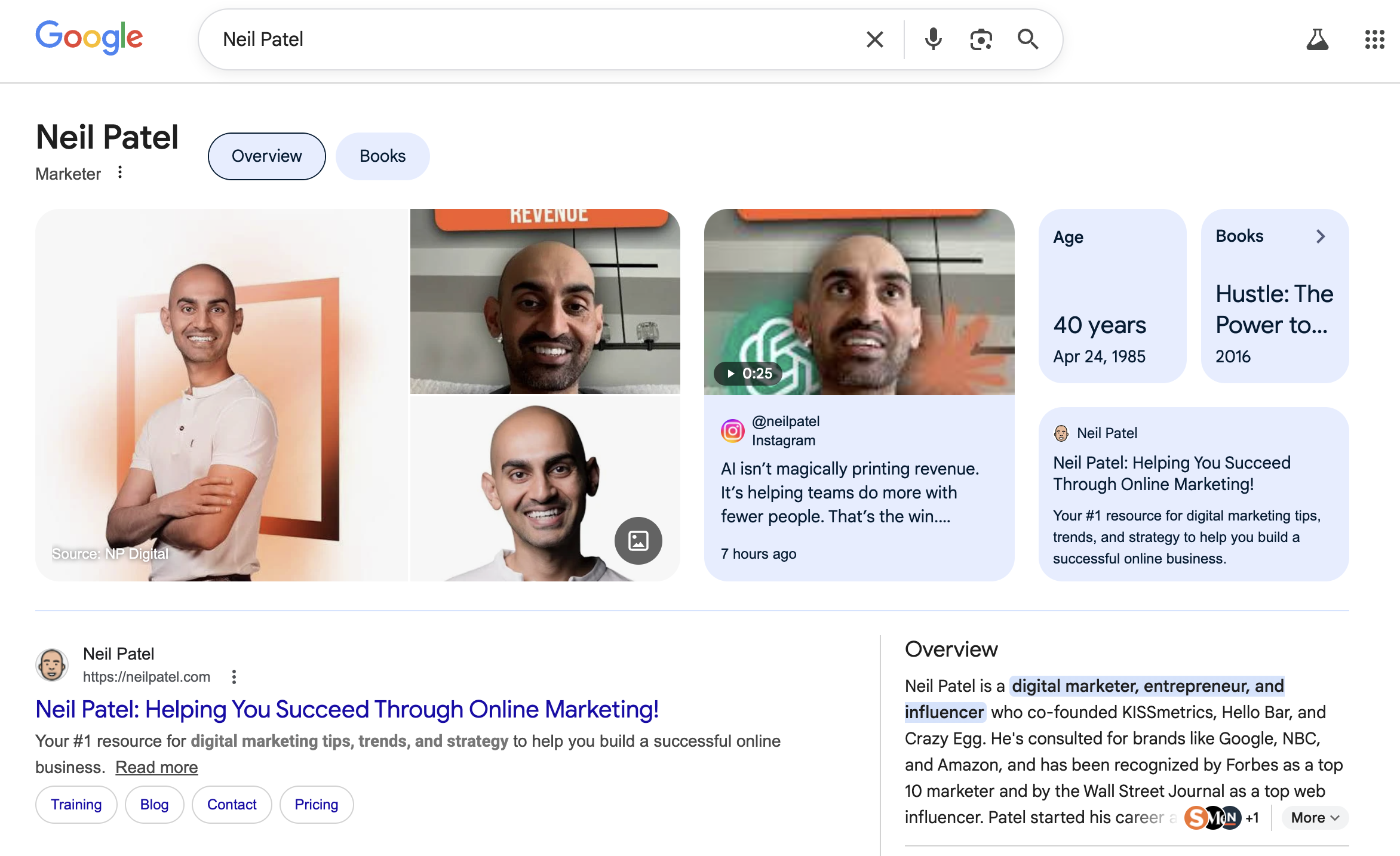 Google Knowledge Panel for a creative professional — showing how screenwriter appear in search results with a Knowledge Panel